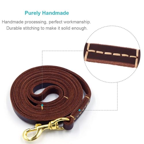 Leather Dog Leash 6ft Braided Heavy Duty Training Lead