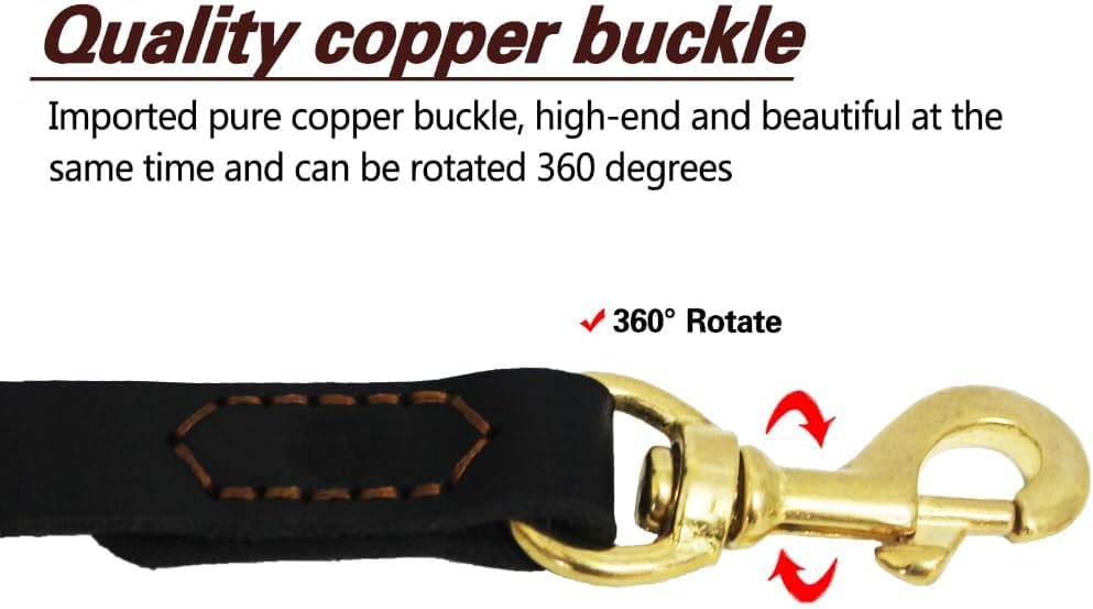 Leather Dog Leash Soft Strong Heavy Duty 5ft 6ft