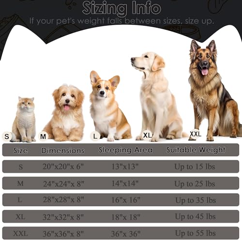 Dogs Bed for Small Dogs, Anti-Anxiety Washable Round Bed