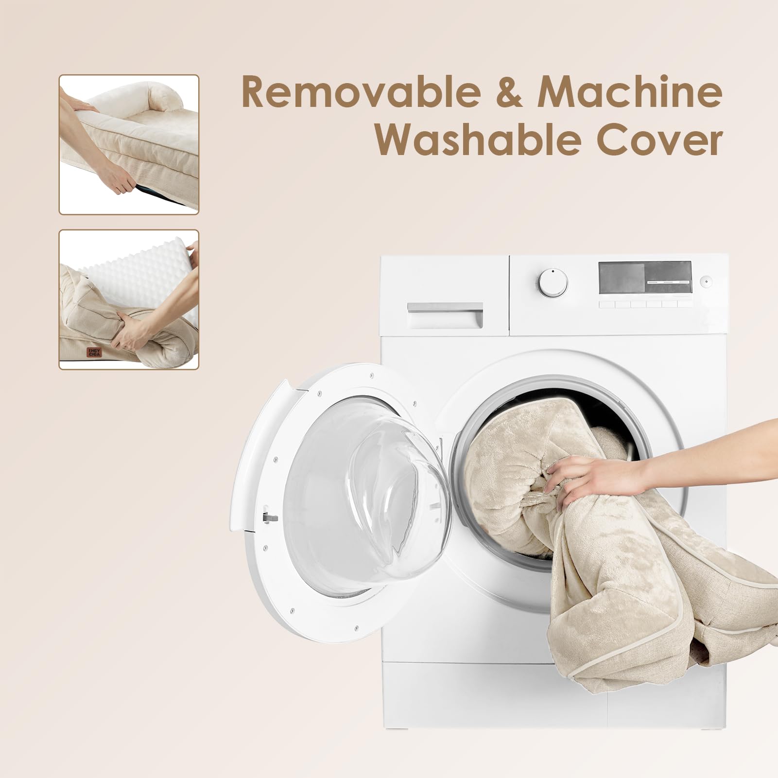 Orthopedic Dog Bed with Sides Waterproof Foam Washable