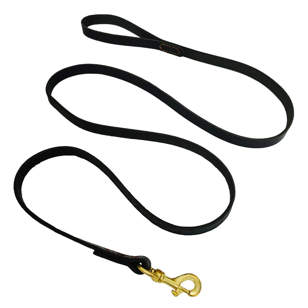 Leather Dog Leash Soft Strong Heavy Duty 5ft 6ft