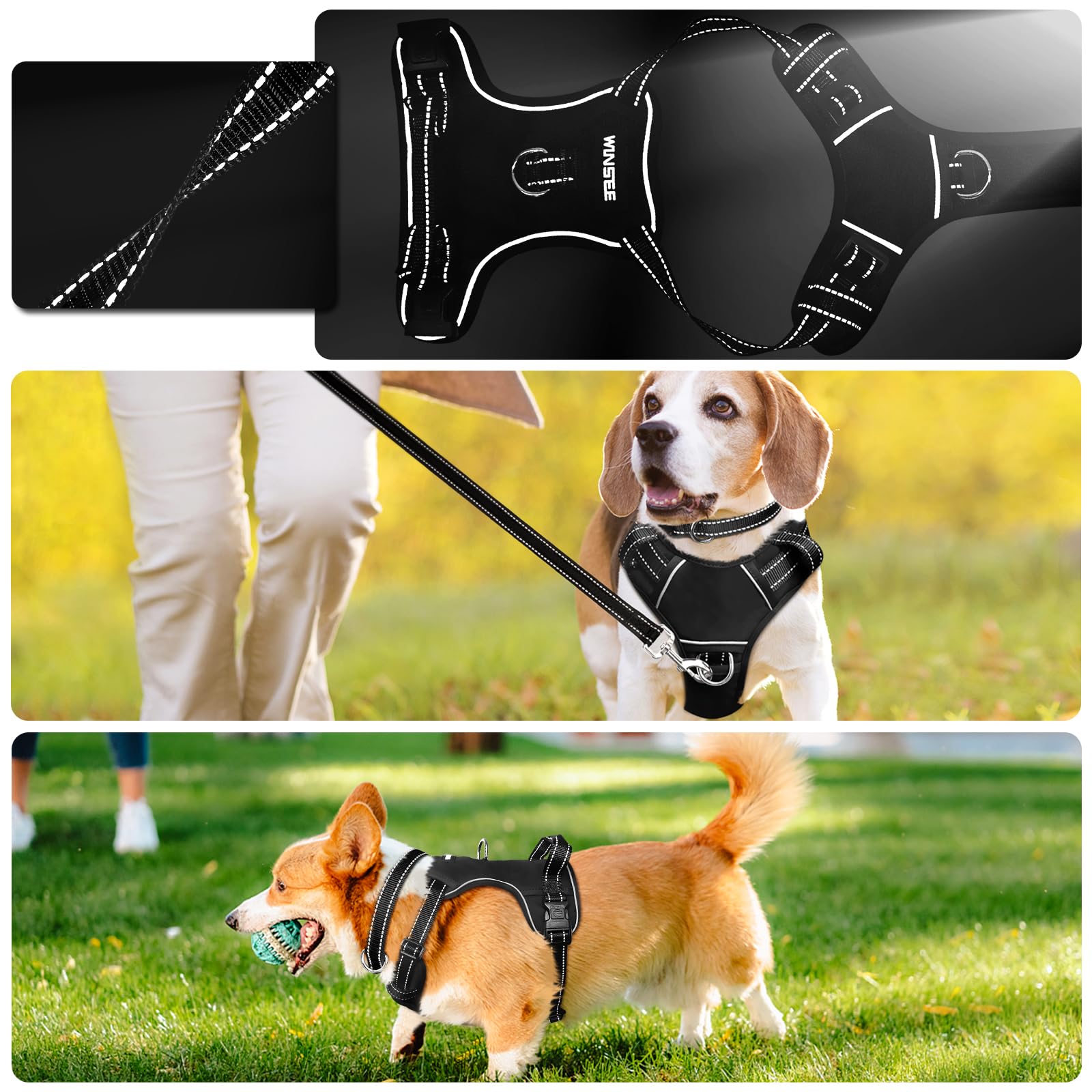 No Pull Dog Harness Reflective Adjustable with Handle