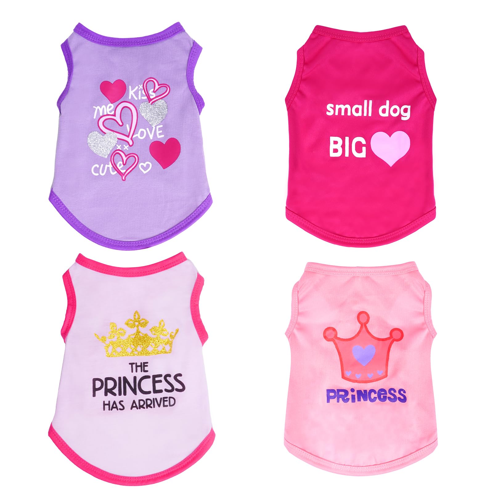 Dog T Shirts Summer Sleeveless Printed Pet Clothes