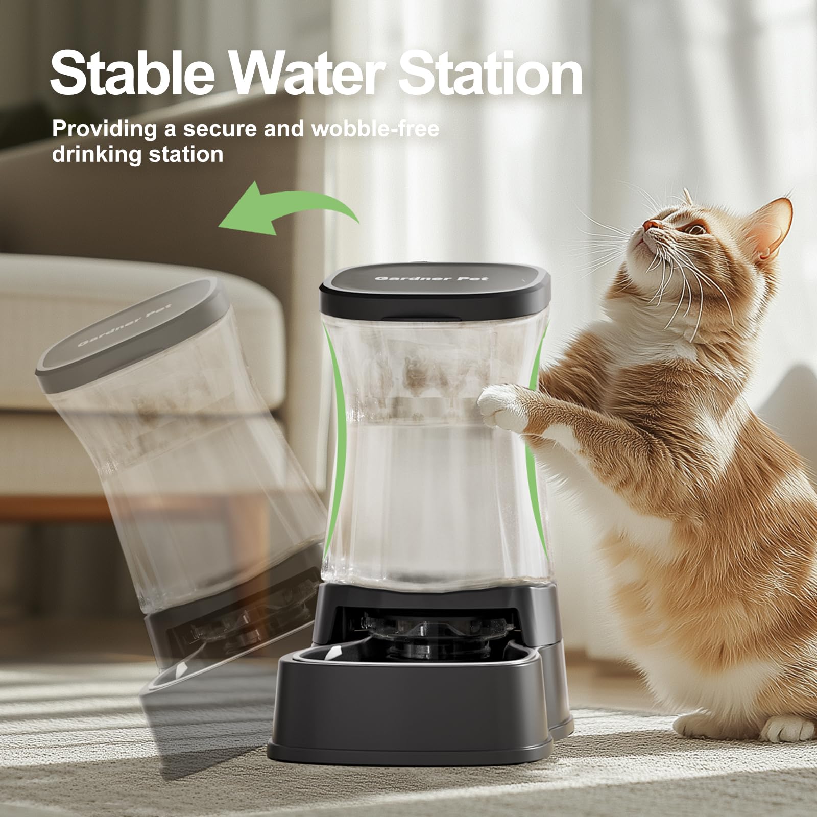 Automatic Dog Water Dispenser Stainless Steel Gravity Feeder