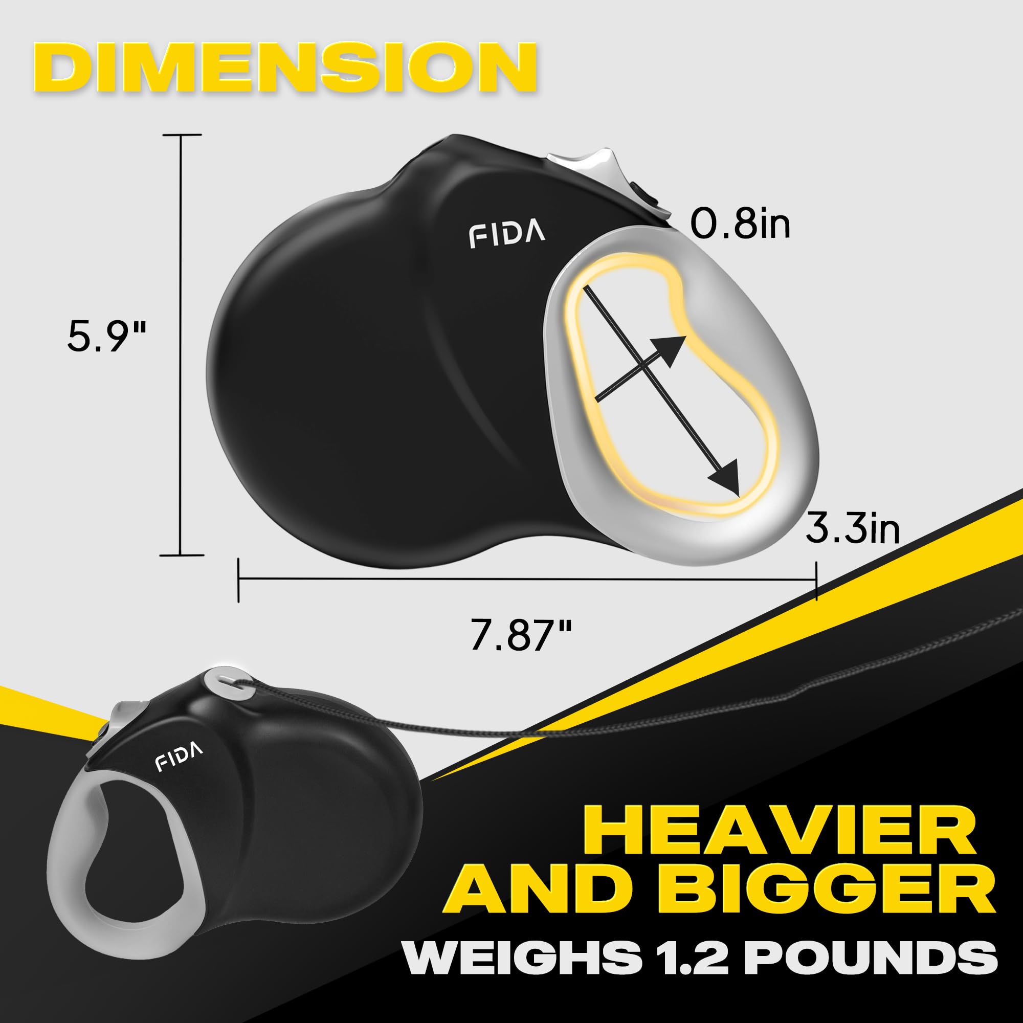 Retractable Dog Leash 30ft Heavy Duty Tangle-Free Lead