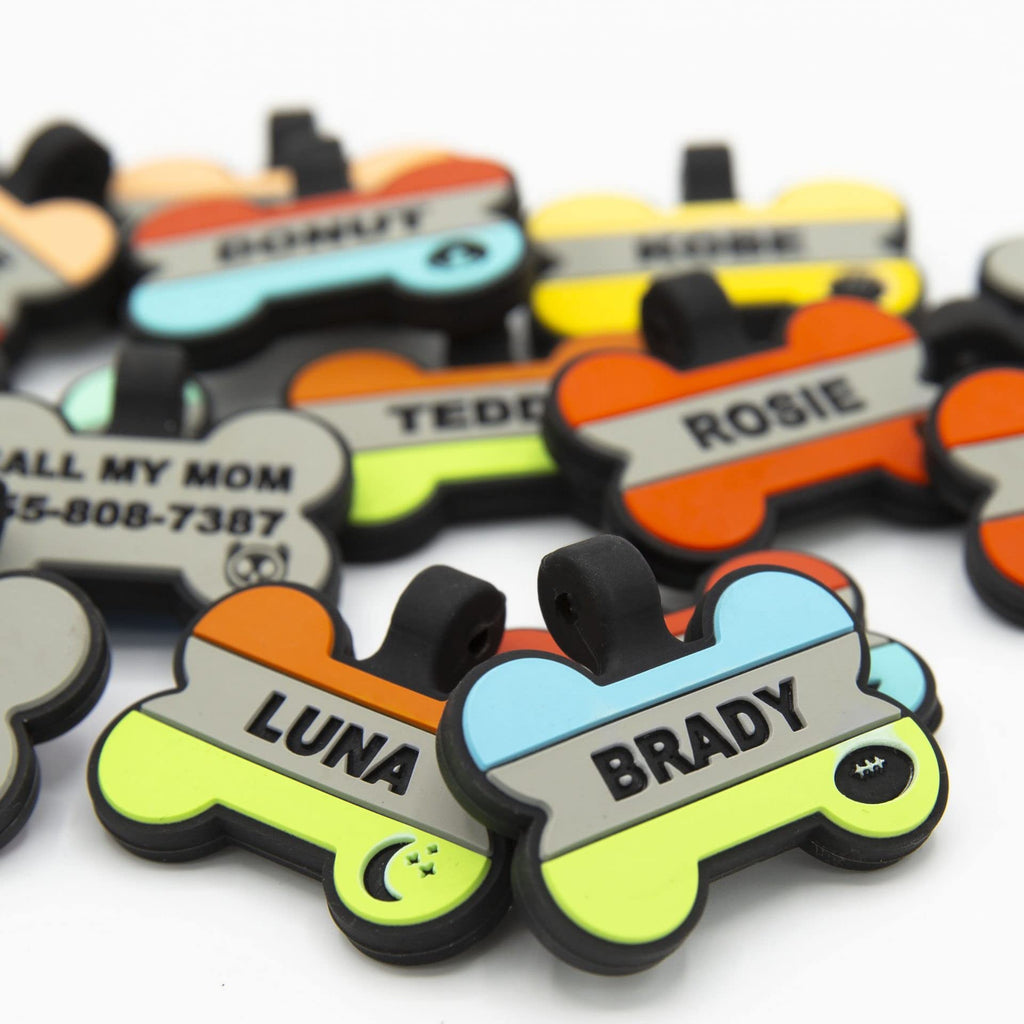 Silent Silicone Dog Tag Personalized Deep Engraved Durable