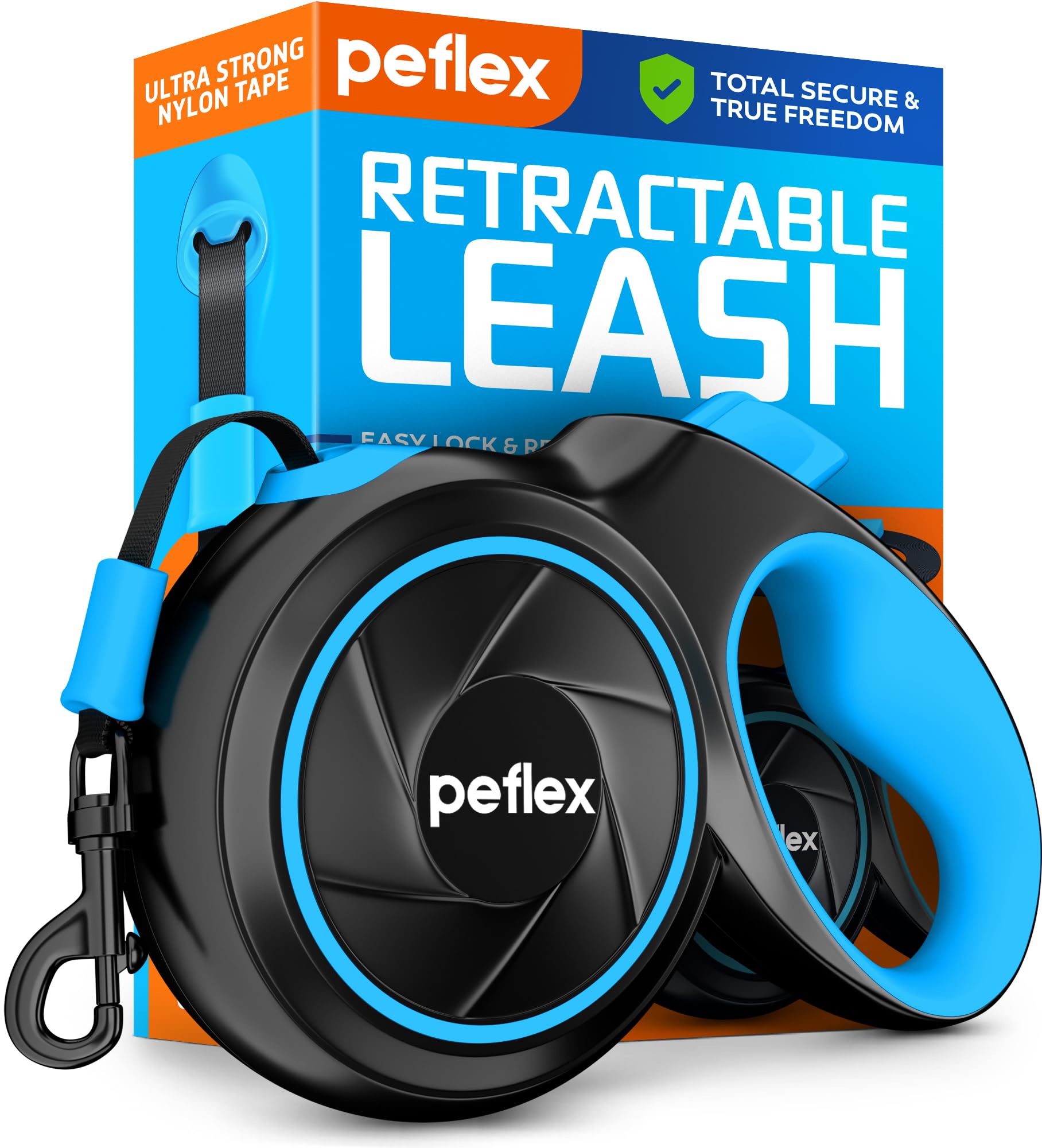 Retractable Dog Leash 16ft Nylon Tape One-Click Brake