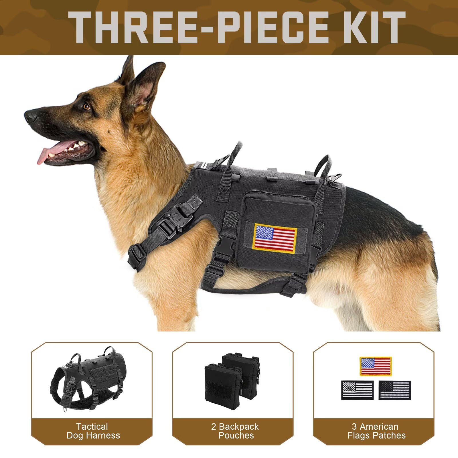 Tactical Dog Harness No Pull Adjustable with Handle