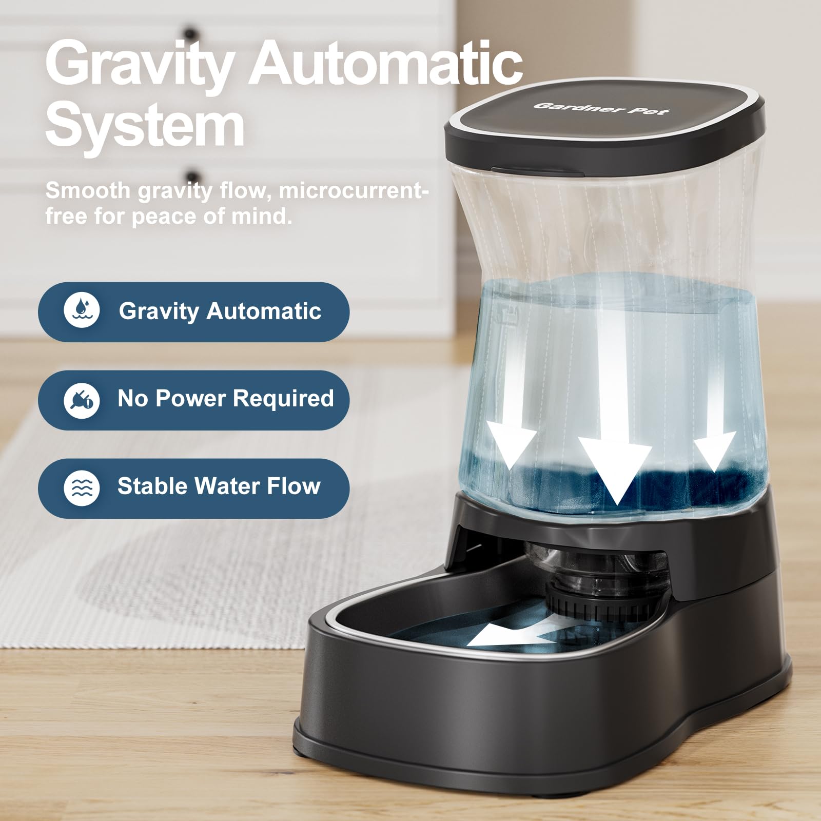 Automatic Dog Water Dispenser Stainless Steel Gravity Feeder