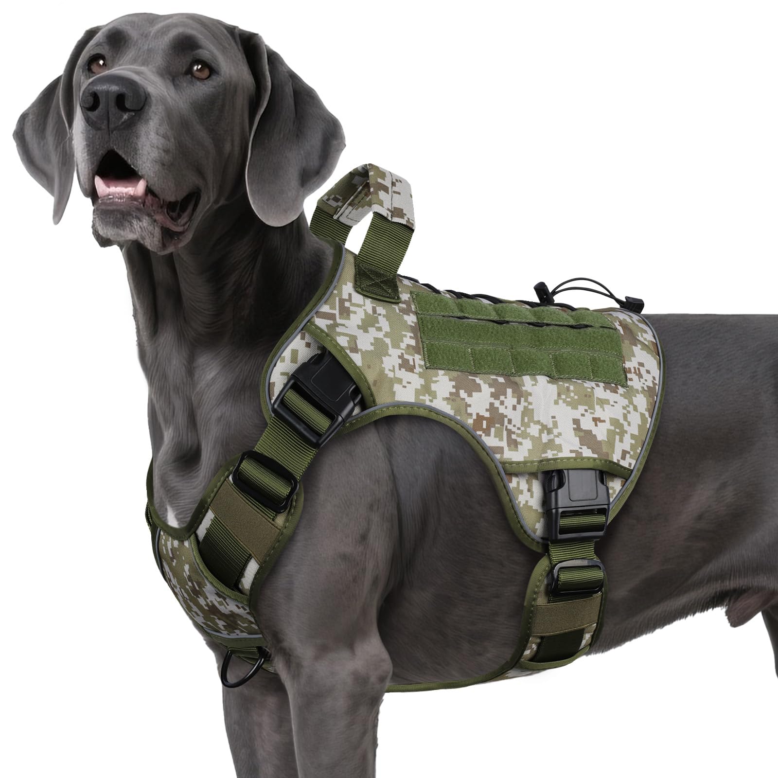 Heavy Duty Tactical Dog Harness Reflective Adjustable Vest