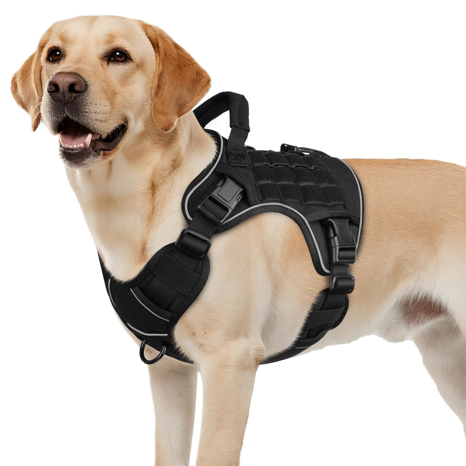 Heavy Duty Tactical Dog Harness Reflective Adjustable Vest