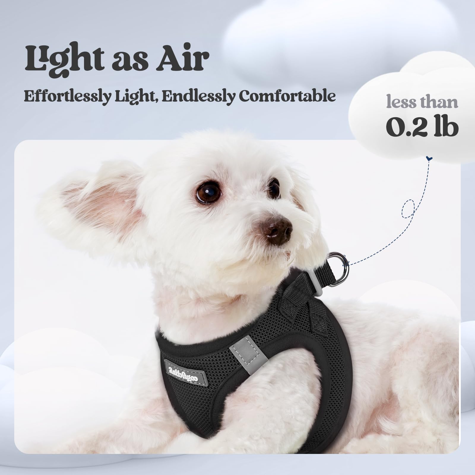 Soft Mesh Dog Harness and Leash Set Reflective Lightweight