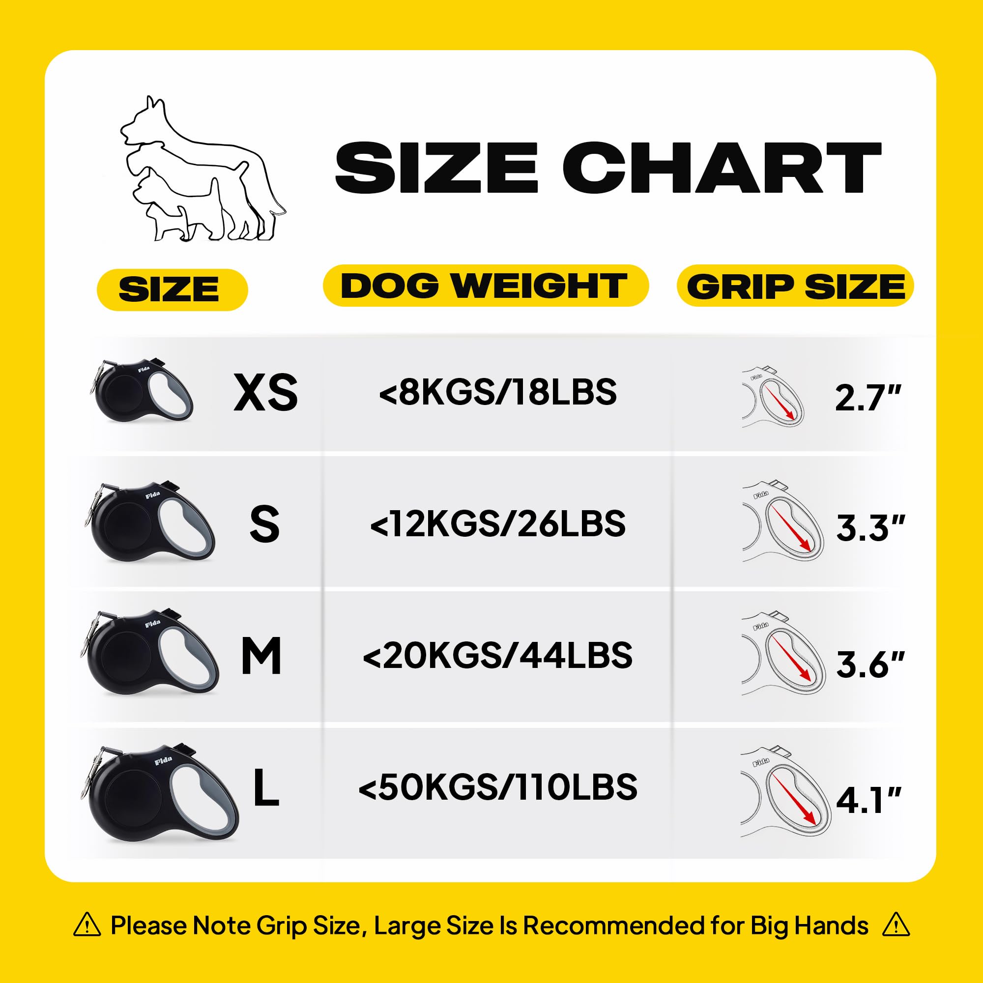 Retractable Dog Leash 16ft Heavy Duty One-Hand Brake