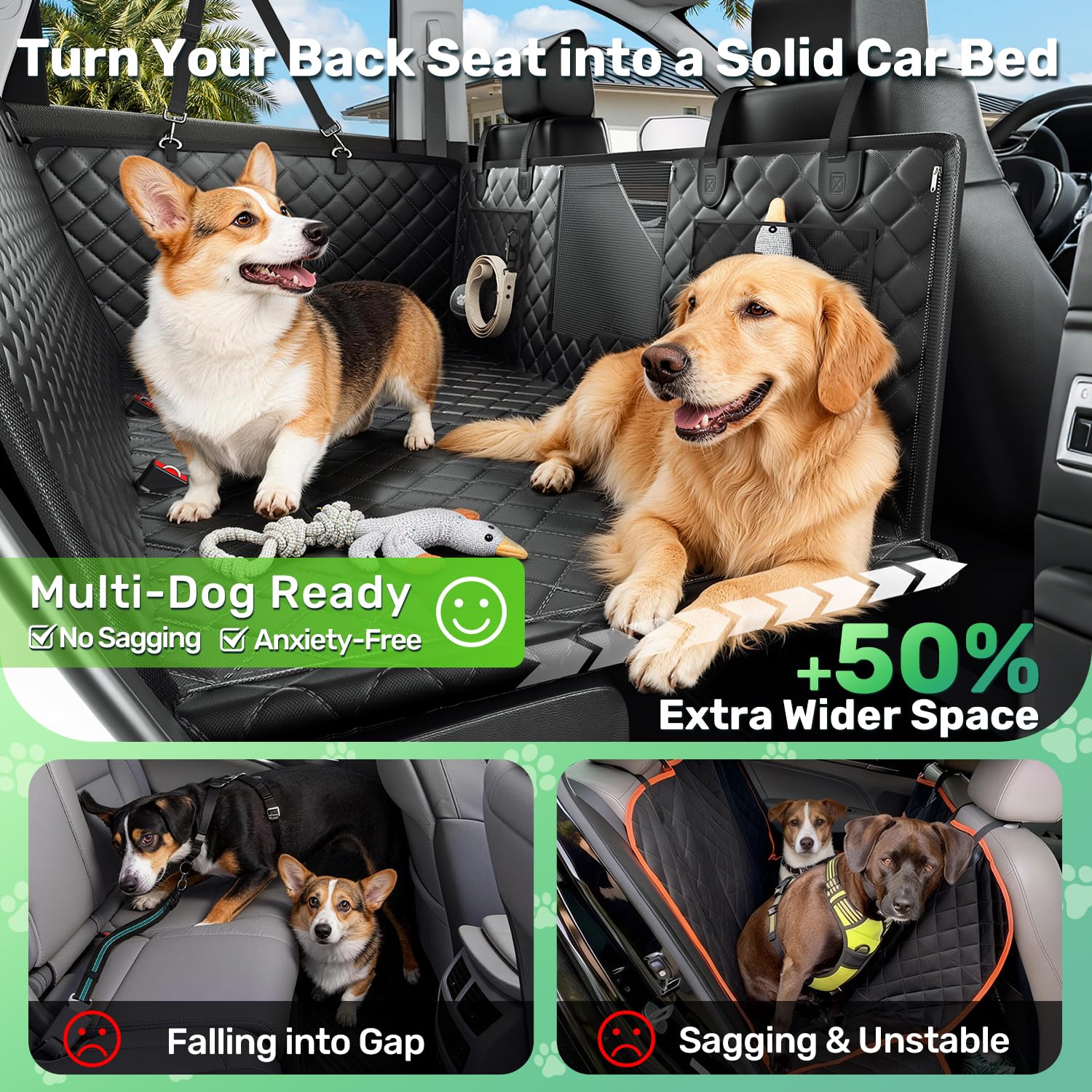 Zanch 2025 Upgraded Dog Car Seat Cover