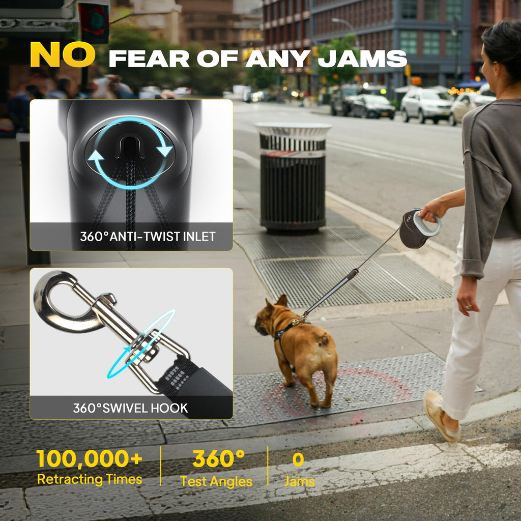 Retractable Dog Leash 30ft Heavy Duty Tangle-Free Lead