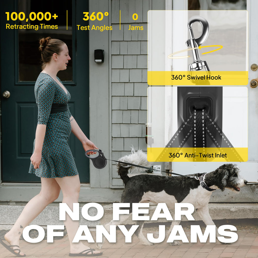 Retractable Dog Leash 16ft Heavy Duty One-Hand Brake